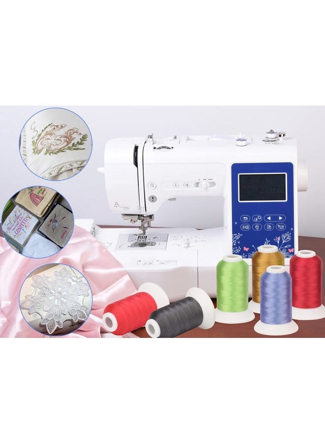 simthread 63 Brother Colors Polyester Embroidery Machine Thread Kit 40 Weight for Brother Babylock Janome Singer Pfaff Husqvarna Bernina Embroidery and Sewing Machines 550Y - Image 2
